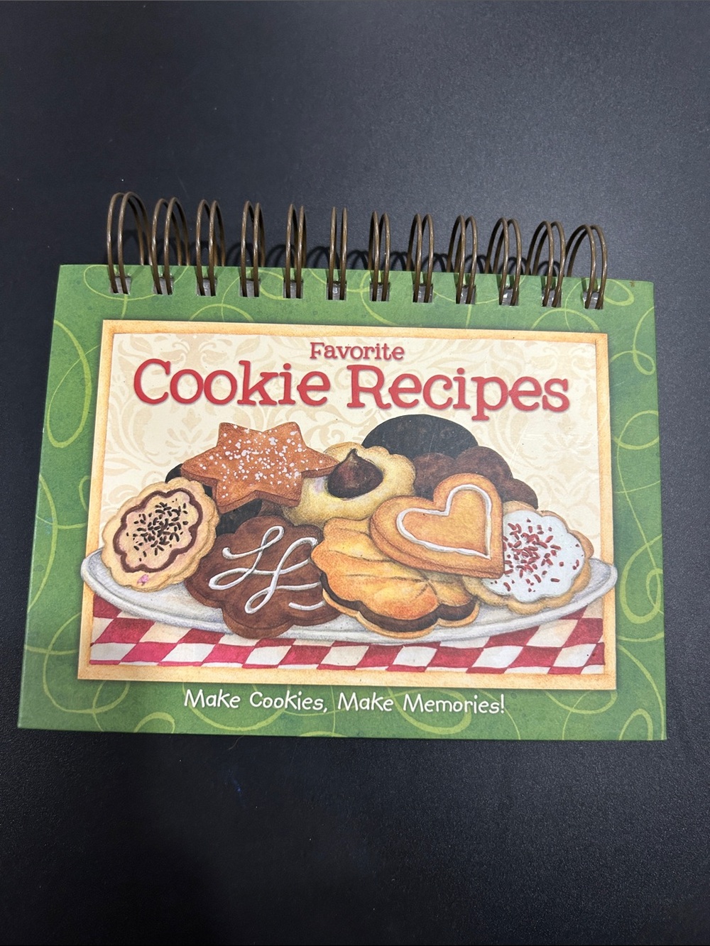 Favorite Cookie Recipes Spiral-Bound Recipe Book - Green